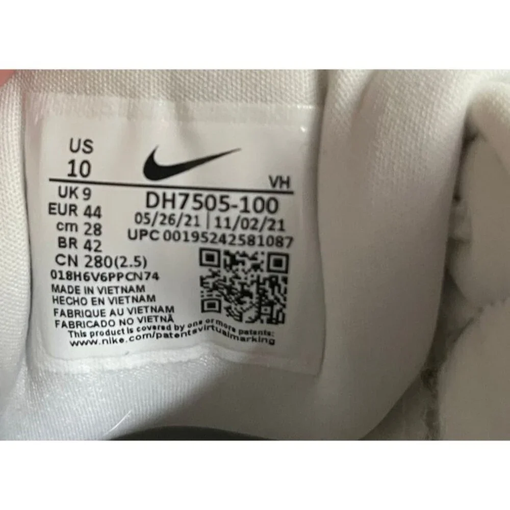 Nike Sneaker Men's Size 10 SB Force 58 Premium Triple White DH7505-100 Leather